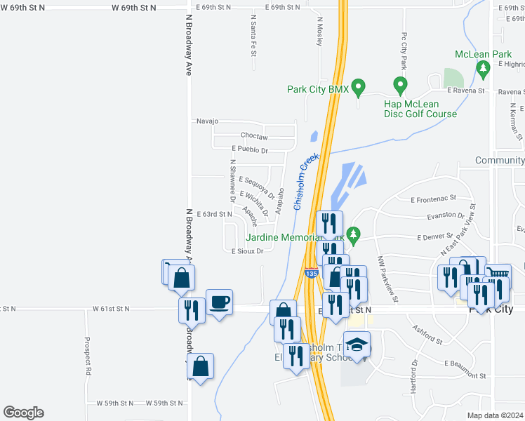 map of restaurants, bars, coffee shops, grocery stores, and more near 2 Apache in Park City