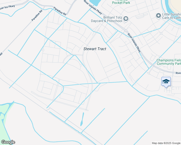 map of restaurants, bars, coffee shops, grocery stores, and more near 17573 Bushwick Lane in Lathrop