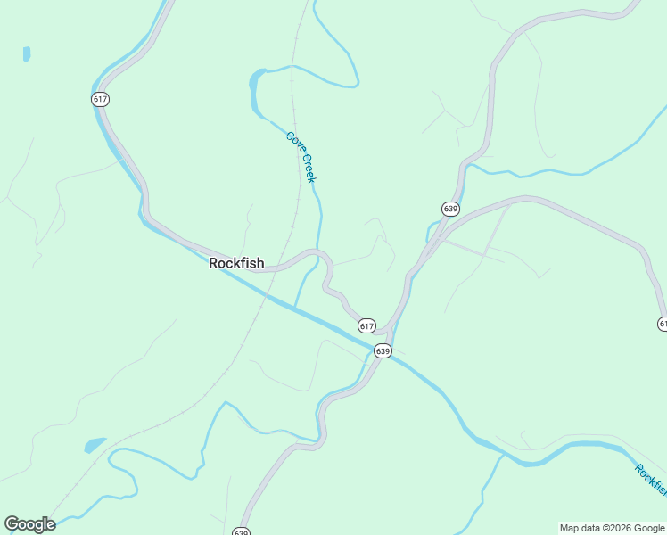 map of restaurants, bars, coffee shops, grocery stores, and more near 10875-10979 Rockfish River Road in Faber