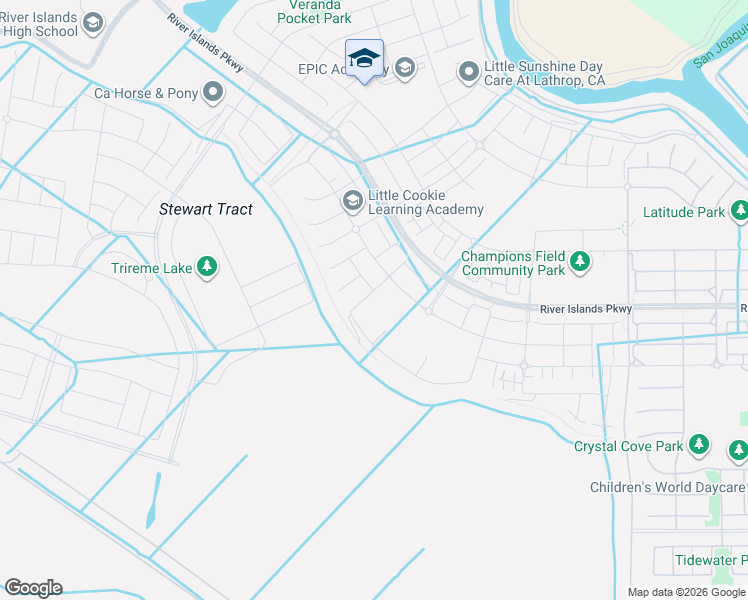 map of restaurants, bars, coffee shops, grocery stores, and more near 2802 Middlebury Drive in Lathrop