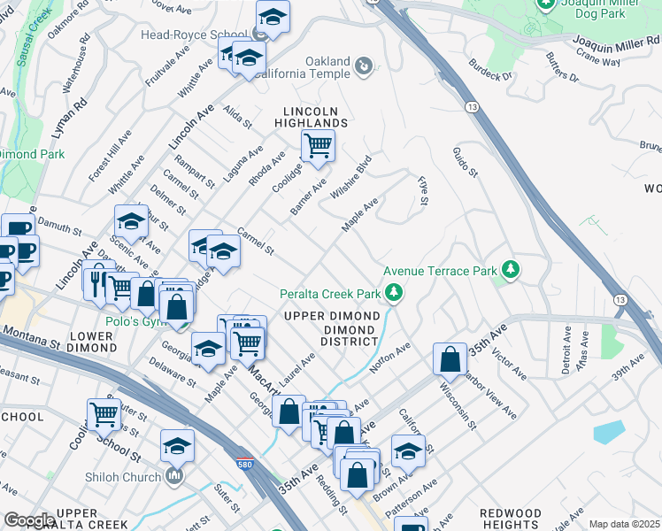 map of restaurants, bars, coffee shops, grocery stores, and more near 3007 Wisconsin Street in Oakland