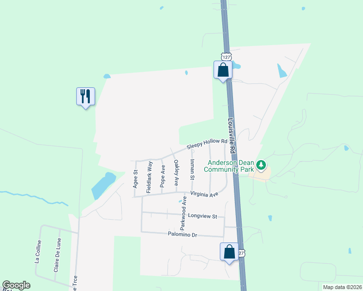 map of restaurants, bars, coffee shops, grocery stores, and more near 489 Sleepy Hollow Road in Harrodsburg
