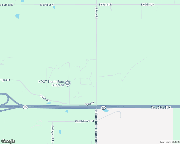 map of restaurants, bars, coffee shops, grocery stores, and more near 6507-6577 North Rock Road in Kechi