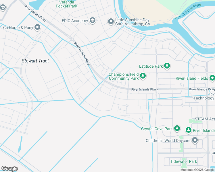 map of restaurants, bars, coffee shops, grocery stores, and more near 2553 Bush Court in Lathrop