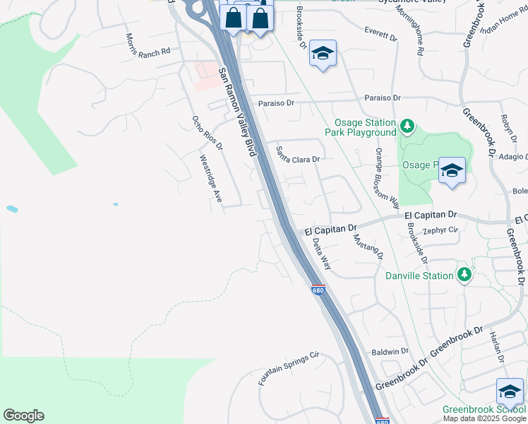 map of restaurants, bars, coffee shops, grocery stores, and more near 232 Jewel Terrace in Danville