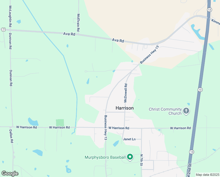 map of restaurants, bars, coffee shops, grocery stores, and more near 2561 Business Highway 13 in Murphysboro