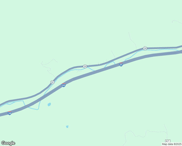 map of restaurants, bars, coffee shops, grocery stores, and more near Interstate 64 in Meadow Bridge