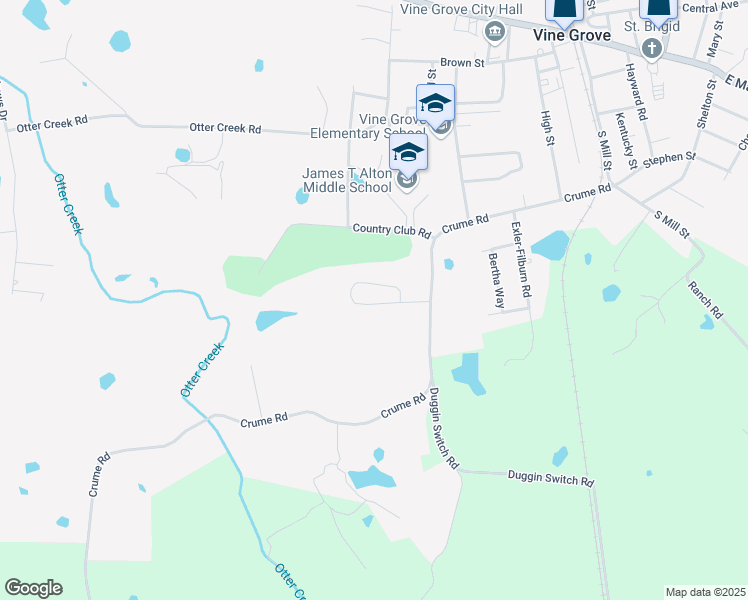 map of restaurants, bars, coffee shops, grocery stores, and more near 137 Croghan Way in Vine Grove