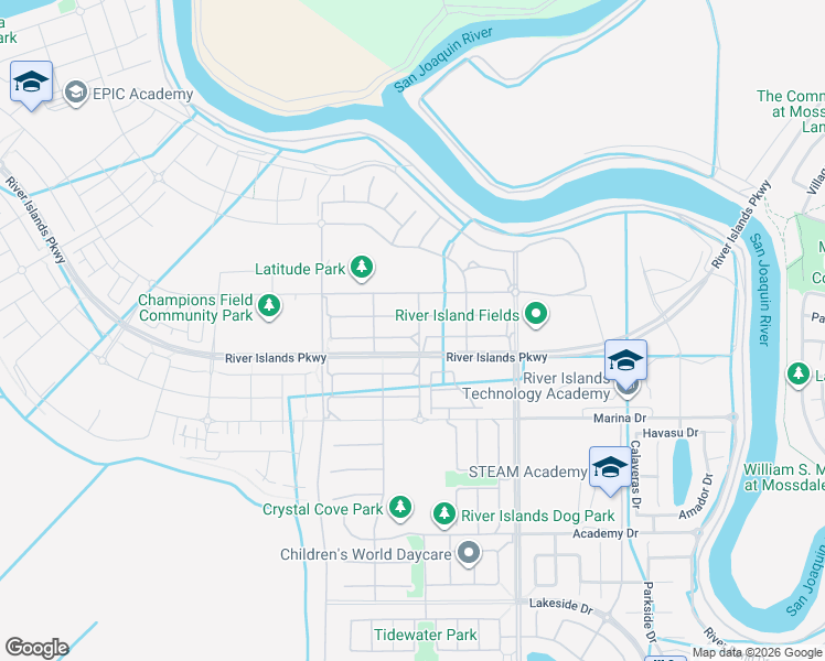 map of restaurants, bars, coffee shops, grocery stores, and more near 1703 Solano Court in Lathrop