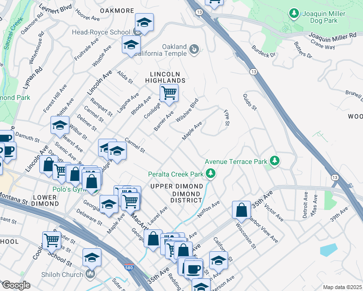 map of restaurants, bars, coffee shops, grocery stores, and more near 3007 Wisconsin Street in Oakland