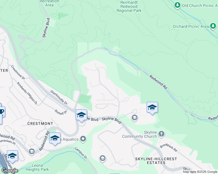 map of restaurants, bars, coffee shops, grocery stores, and more near 5780 Balmoral Drive in Oakland