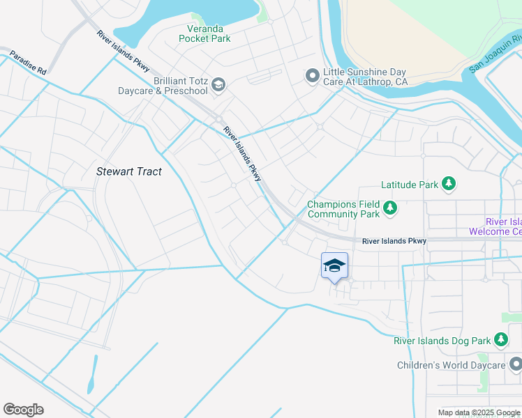 map of restaurants, bars, coffee shops, grocery stores, and more near 17451 Graceada Lane in Lathrop