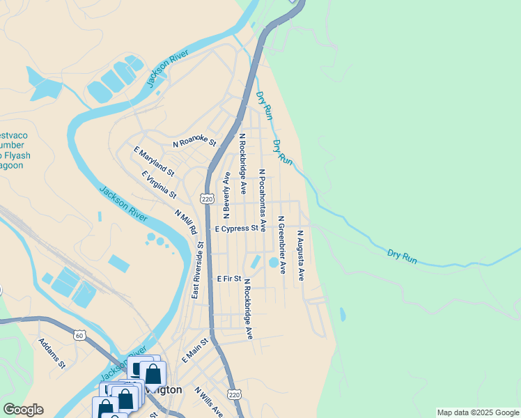 map of restaurants, bars, coffee shops, grocery stores, and more near 816 North Pocahontas Avenue in Covington