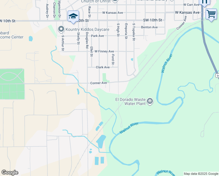 map of restaurants, bars, coffee shops, grocery stores, and more near 1313 South High Street in El Dorado