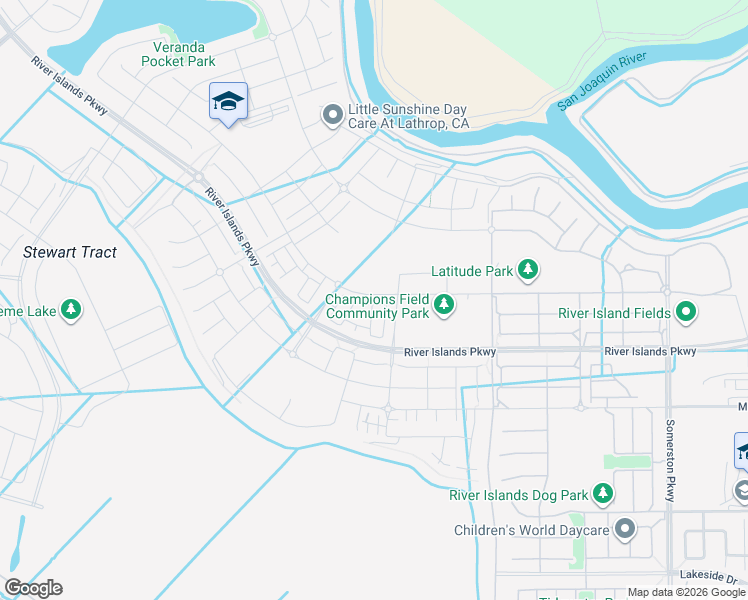 map of restaurants, bars, coffee shops, grocery stores, and more near 2387 Garden Farms Avenue in Lathrop