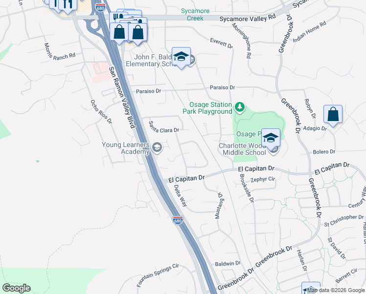 map of restaurants, bars, coffee shops, grocery stores, and more near 1047 Allegheny Drive in Danville