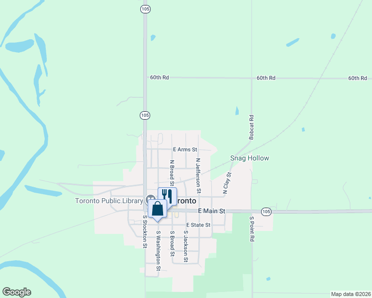 map of restaurants, bars, coffee shops, grocery stores, and more near 501 North Jackson Street in Toronto
