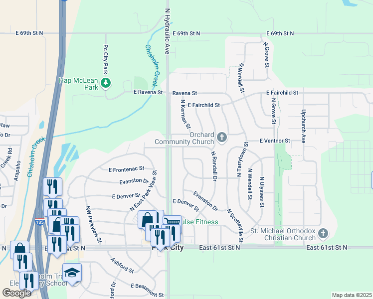map of restaurants, bars, coffee shops, grocery stores, and more near 1816 East Gary Street in Park City