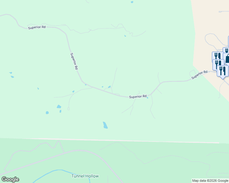 map of restaurants, bars, coffee shops, grocery stores, and more near 17525 Superior Road in Saint Robert