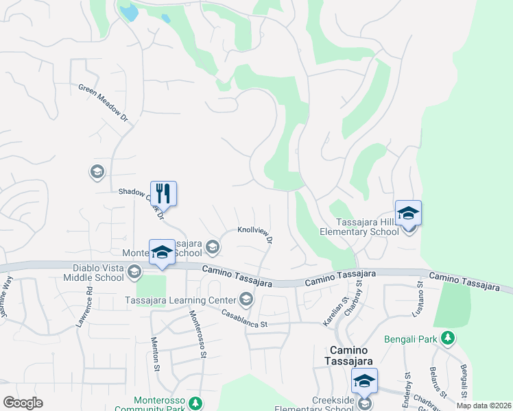 map of restaurants, bars, coffee shops, grocery stores, and more near 433 Stoneybrook Court in Danville
