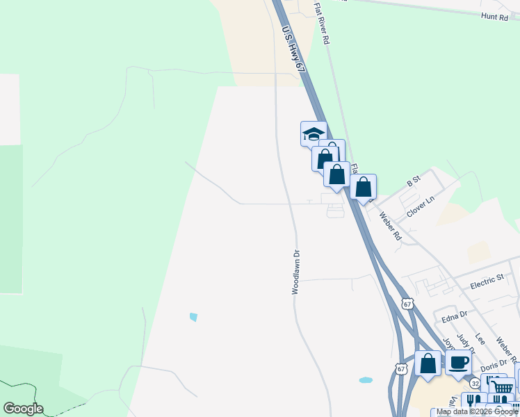 map of restaurants, bars, coffee shops, grocery stores, and more near 303 Holly Tree Lane in Farmington