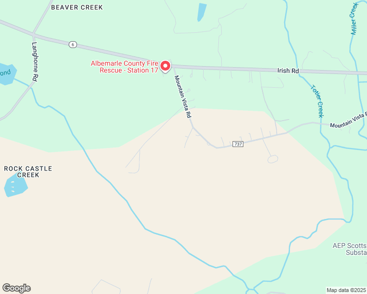 map of restaurants, bars, coffee shops, grocery stores, and more near 230 Spangler Lane in Scottsville