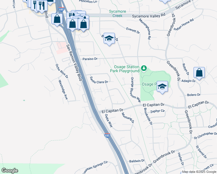 map of restaurants, bars, coffee shops, grocery stores, and more near 1047 Allegheny Dr in Danville