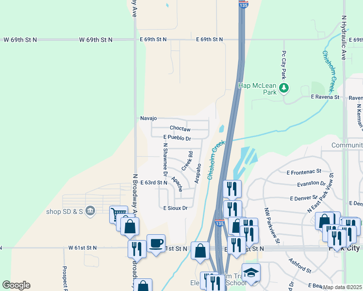 map of restaurants, bars, coffee shops, grocery stores, and more near 2-20 E Seminole Dr in Park City