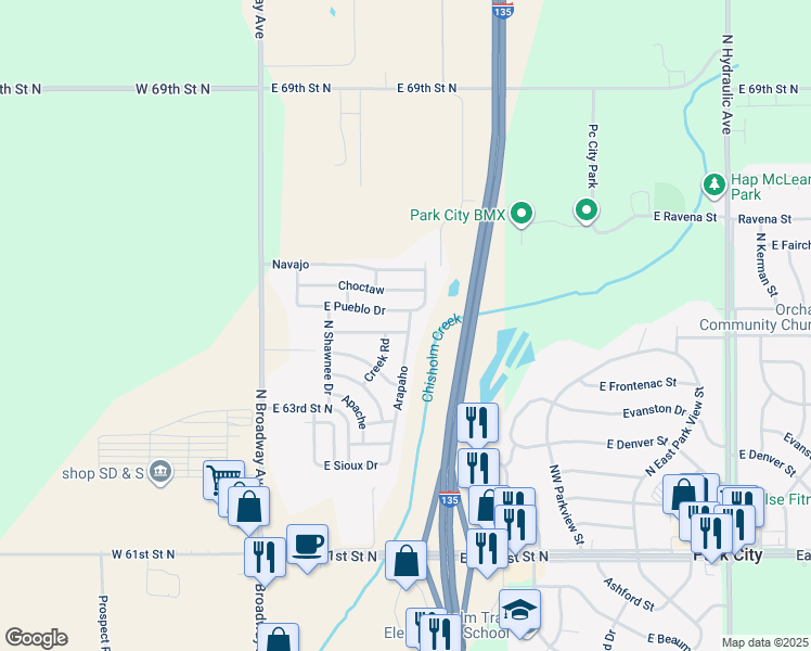 map of restaurants, bars, coffee shops, grocery stores, and more near 30 East Seminole Drive in Park City