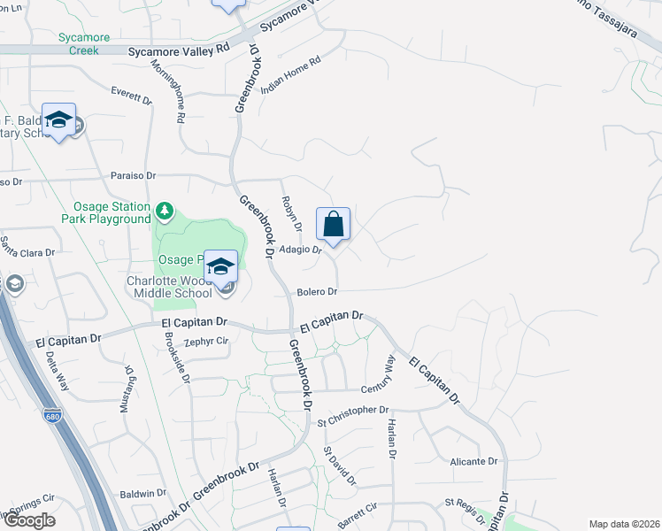 map of restaurants, bars, coffee shops, grocery stores, and more near 339 Adagio Drive in Danville