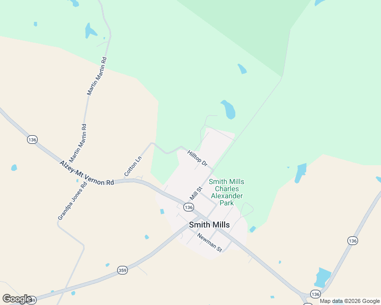 map of restaurants, bars, coffee shops, grocery stores, and more near 3015-3051 Hilltop Drive in Waverly