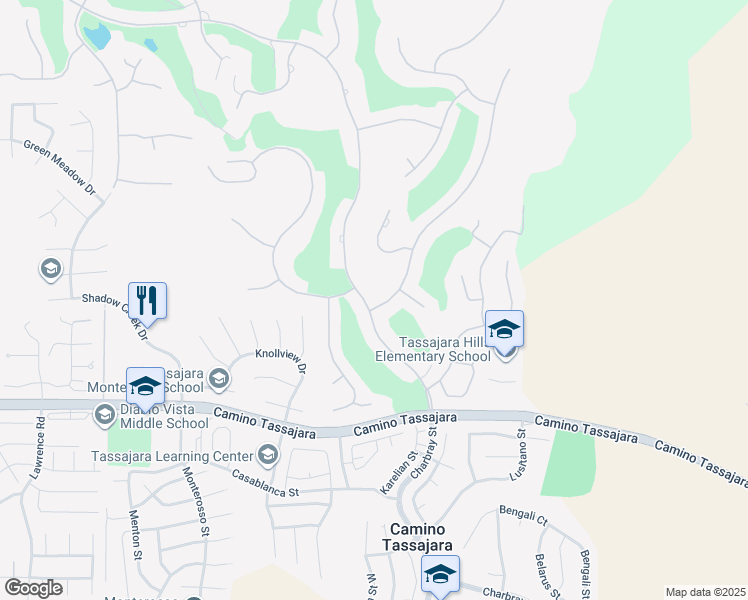 map of restaurants, bars, coffee shops, grocery stores, and more near 5471 Blackhawk Drive in Danville
