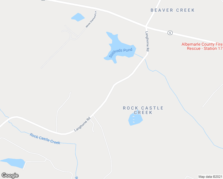 map of restaurants, bars, coffee shops, grocery stores, and more near Langhorne Road in Scottsville