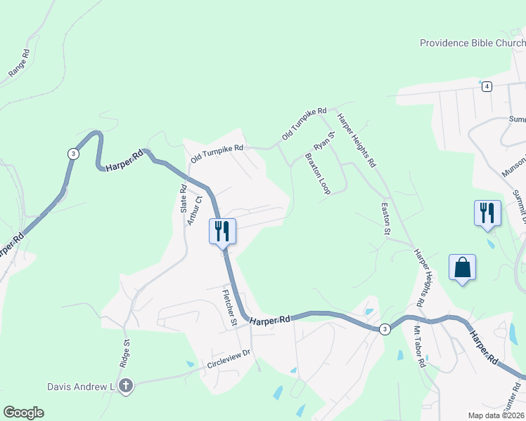 map of restaurants, bars, coffee shops, grocery stores, and more near 341 Ryan St in Beckley