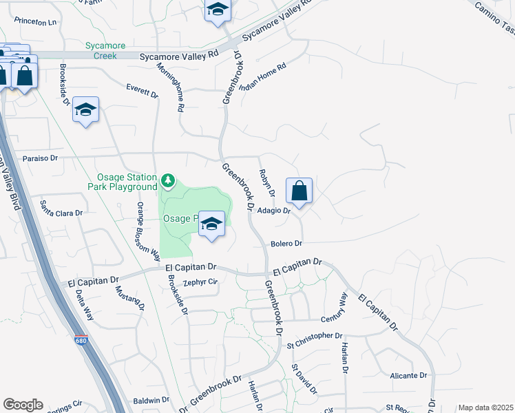 map of restaurants, bars, coffee shops, grocery stores, and more near 302 Adagio Drive in Danville