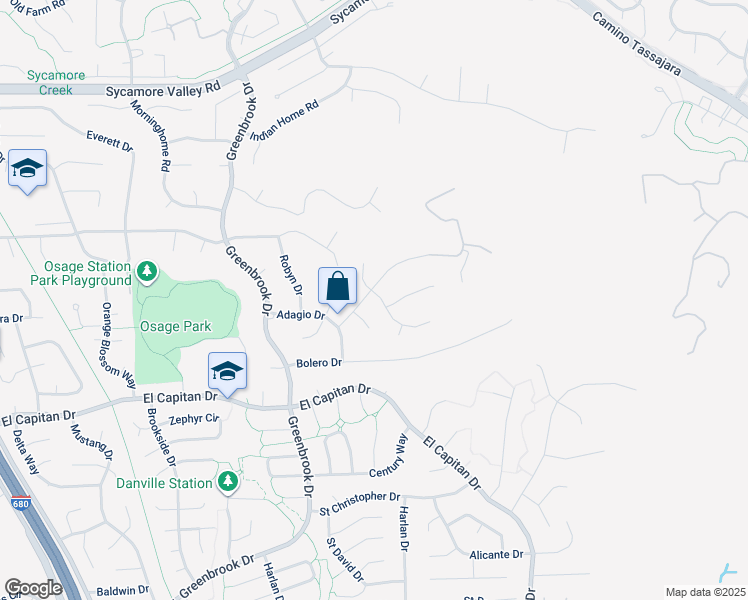 map of restaurants, bars, coffee shops, grocery stores, and more near 1213 Dutch Mill Drive in Danville