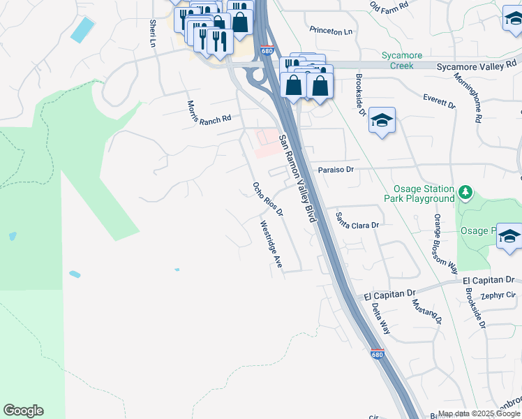 map of restaurants, bars, coffee shops, grocery stores, and more near 208 Midland Way in Danville