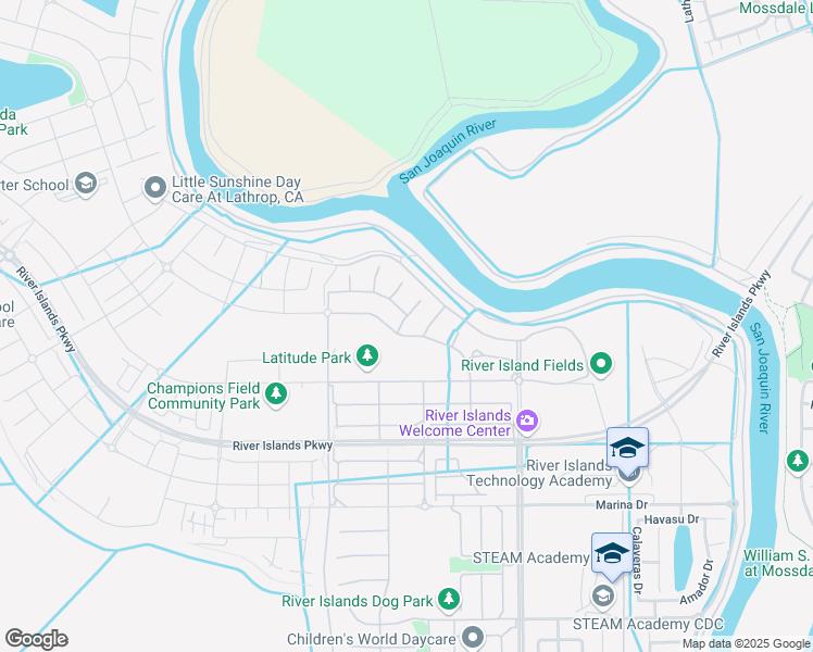 map of restaurants, bars, coffee shops, grocery stores, and more near 17455 Harbor View Avenue in Lathrop