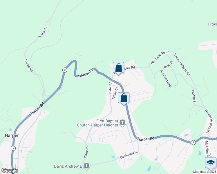 map of restaurants, bars, coffee shops, grocery stores, and more near 771 Circleview Drive in Beckley