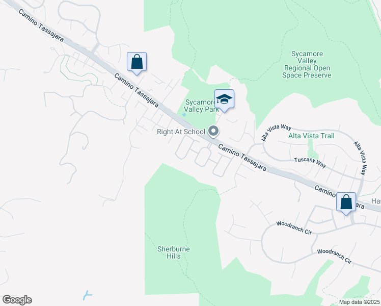 map of restaurants, bars, coffee shops, grocery stores, and more near 60 Rainbow Circle in Danville