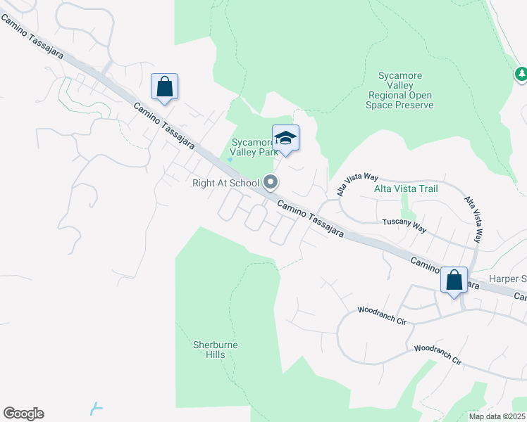 map of restaurants, bars, coffee shops, grocery stores, and more near 1235 Sunshine Circle in Danville