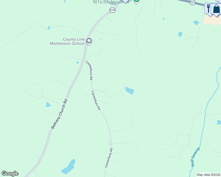 map of restaurants, bars, coffee shops, grocery stores, and more near 16484 West Crescent Lane in Montpelier