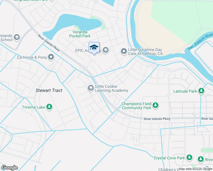 map of restaurants, bars, coffee shops, grocery stores, and more near 2652 Garden Farms Avenue in Lathrop