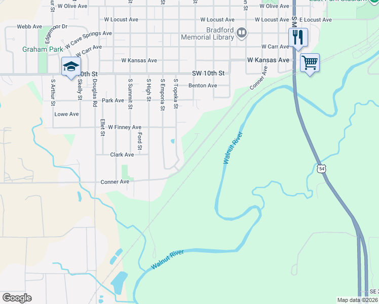 map of restaurants, bars, coffee shops, grocery stores, and more near 301-885 Southwest Traffic Way in El Dorado