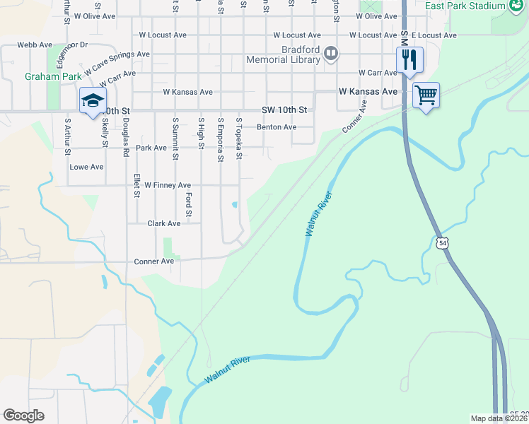 map of restaurants, bars, coffee shops, grocery stores, and more near 301-885 Southwest Traffic Way in El Dorado