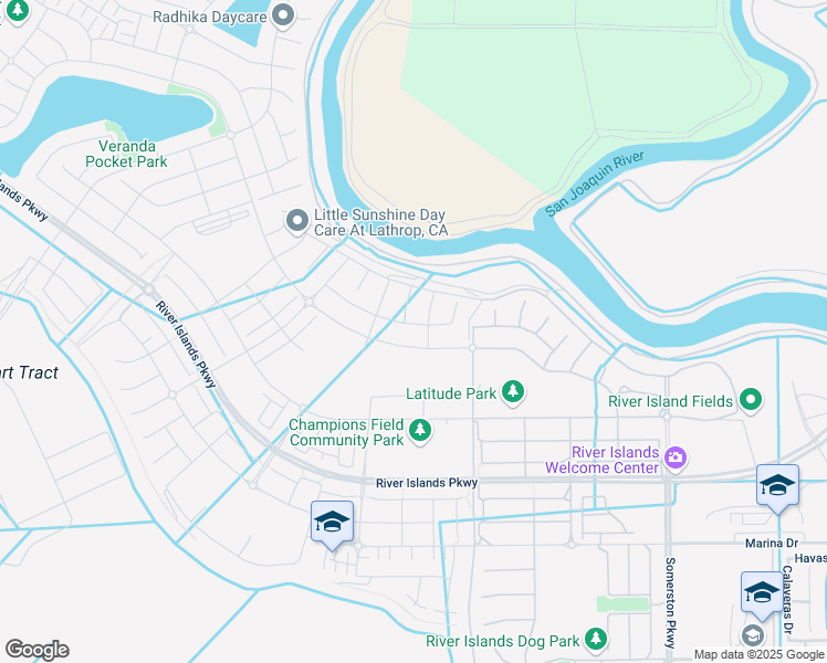 map of restaurants, bars, coffee shops, grocery stores, and more near 16998 Chopin Court in Lathrop