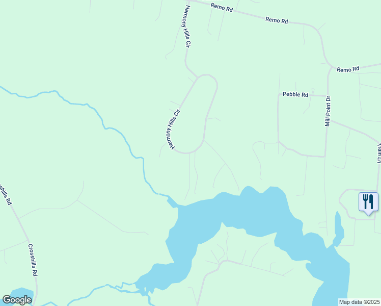 map of restaurants, bars, coffee shops, grocery stores, and more near 832 Harmony Hills Circle in Heathsville