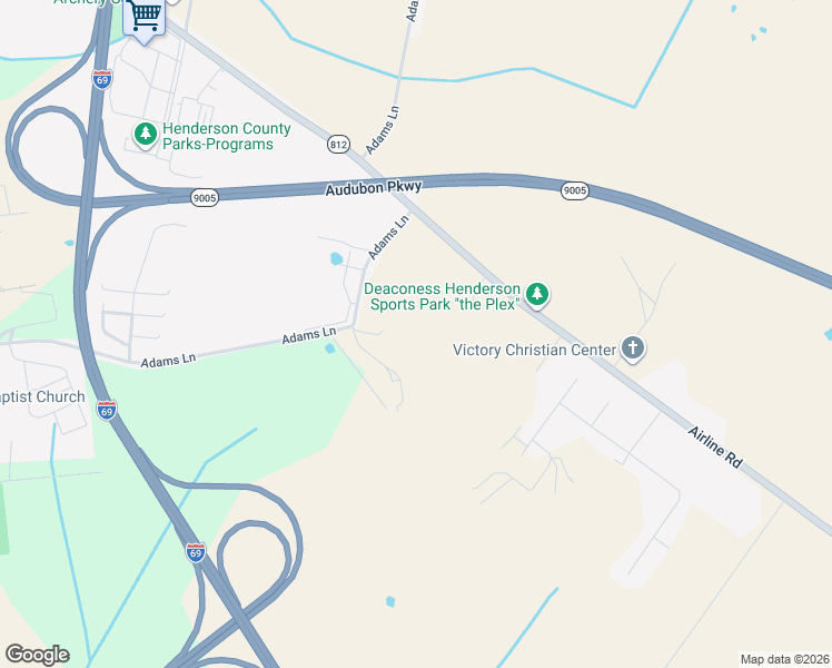 map of restaurants, bars, coffee shops, grocery stores, and more near 5840 Airline Road in Henderson