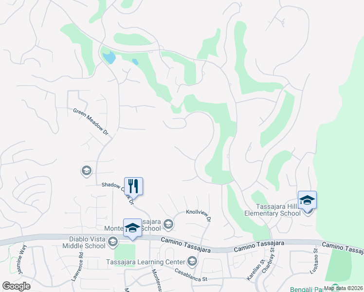 map of restaurants, bars, coffee shops, grocery stores, and more near 3746 Deer Trail Court in Danville