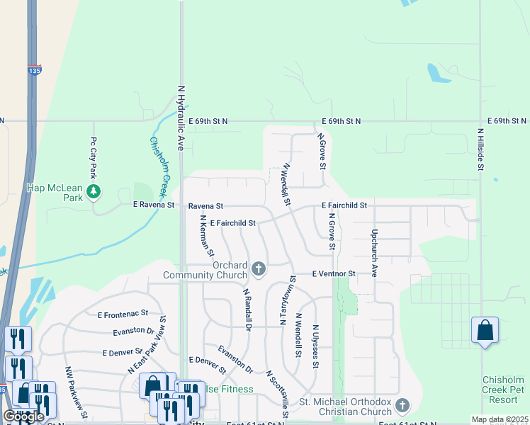 map of restaurants, bars, coffee shops, grocery stores, and more near 6745 North Tarrytown Street in Park City